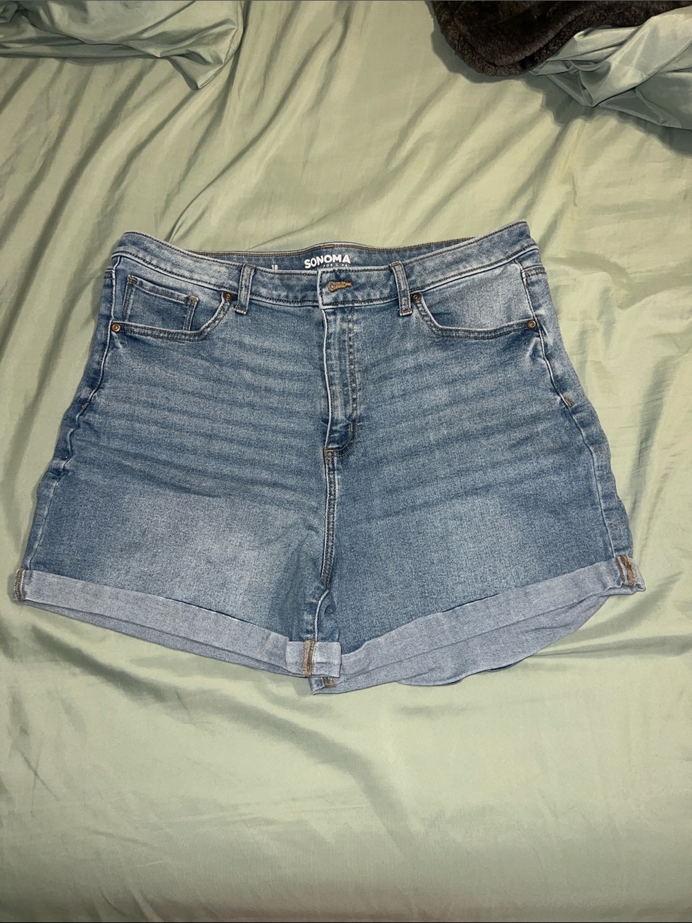 Sonoma Medium Blue Cuffed Denim Shorts